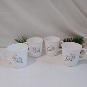 Vintage Set of 4 Corning Ware Coffee Cups 10‎ OZ